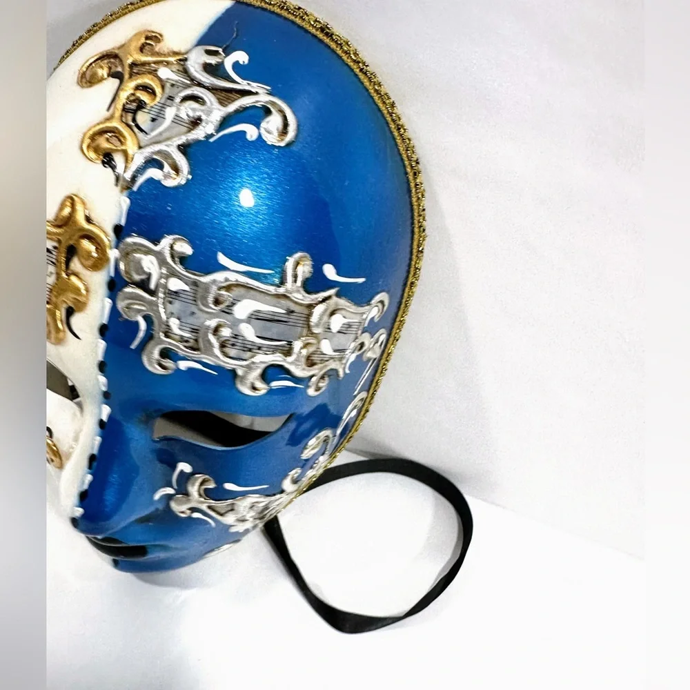 Venetian Mask - Volto Day Night Blue & Gold Genuine 930 VG